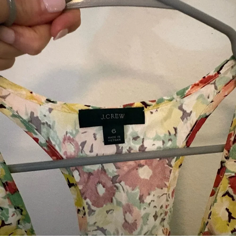 J.Crew Alicia cupro-blend racerback slip dress in painterly floral Size 6